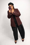 Blazer oversize bordeaux dentelle