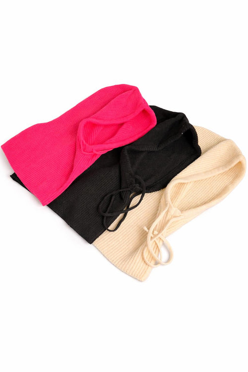 Cagoule maille noire stretch confort chic