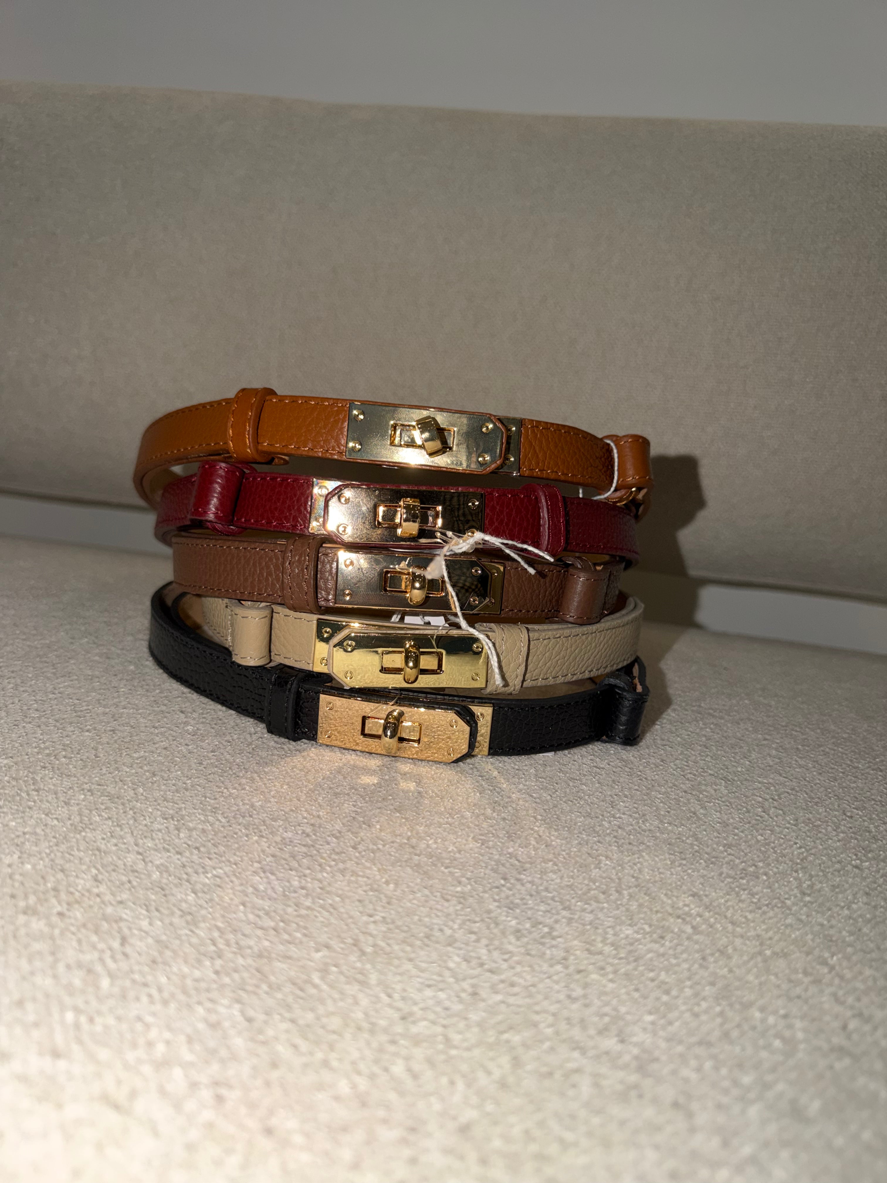 Ceinture fine cuir véritable