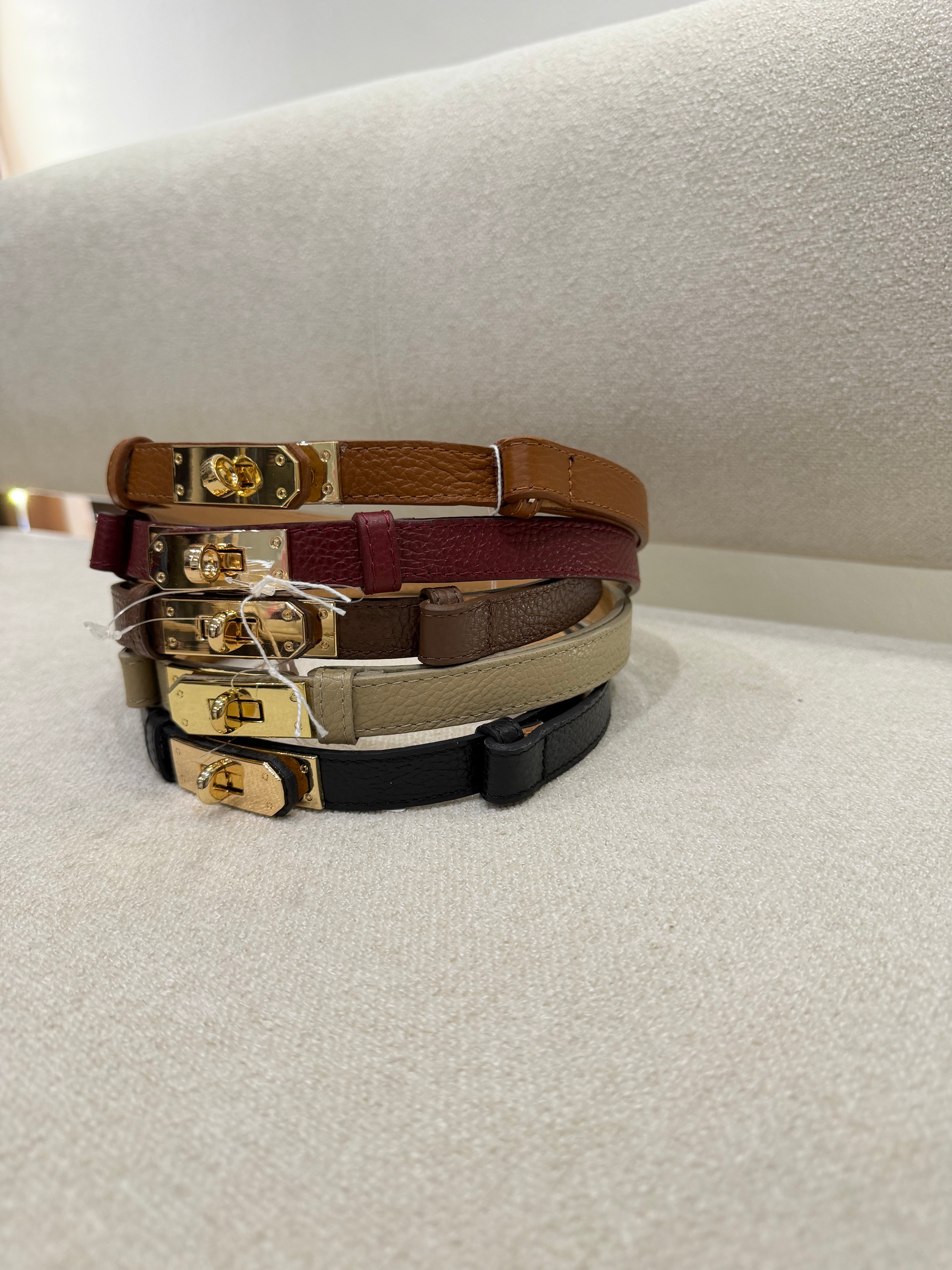 Ceinture fine cuir véritable