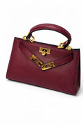Sac cuir bordeaux mini top handle 25 cm femme