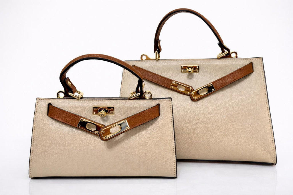 Sac cuir véritable Beige